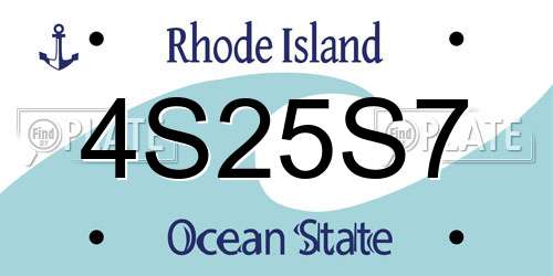 4S25S7 Rhode Island License Plate