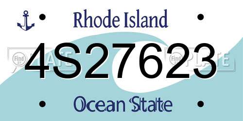 4S27623 Rhode Island License Plate