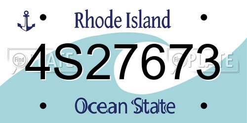 4S27673 Rhode Island License Plate