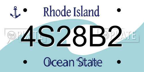 4S28B2 Rhode Island License Plate