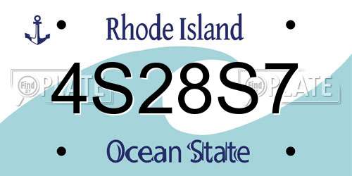 4S28S7 Rhode Island License Plate