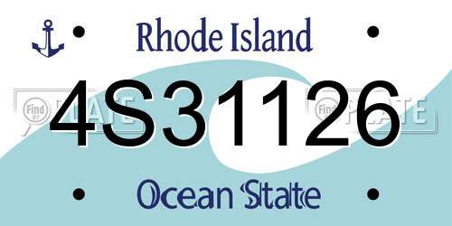 4S31126 Rhode Island License Plate