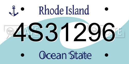 4S31296 Rhode Island License Plate