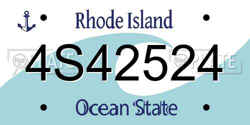 4S42524 Rhode Island License Plate