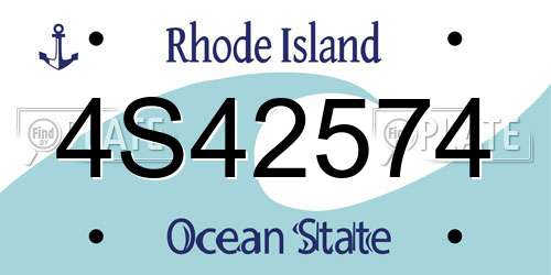 4S42574 Rhode Island License Plate