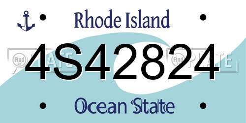 4S42824 Rhode Island License Plate