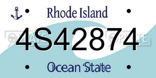4S42874 Rhode Island License Plate