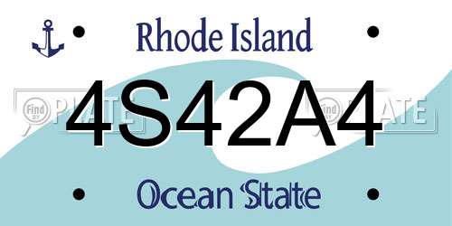 4S42A4 Rhode Island License Plate