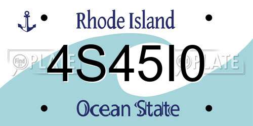 4S45I0 Rhode Island License Plate