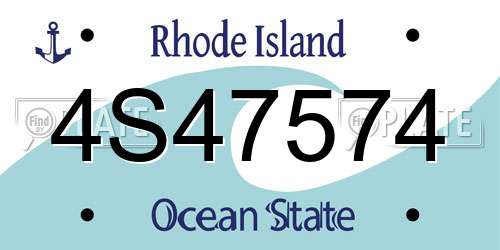 4S47574 Rhode Island License Plate