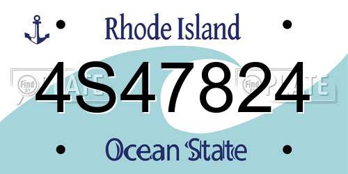 4S47824 Rhode Island License Plate