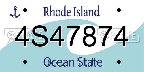 4S47874 Rhode Island License Plate