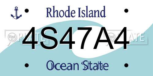 4S47A4 Rhode Island License Plate