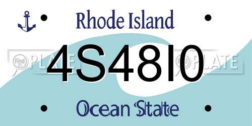 4S48I0 Rhode Island License Plate