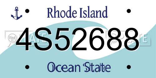 4S52688 Rhode Island License Plate