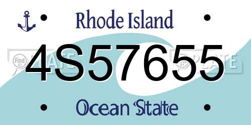 4S57655 Rhode Island License Plate