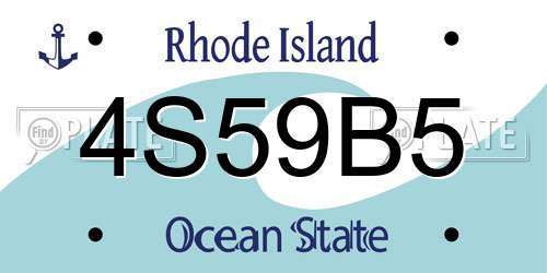 4S59B5 Rhode Island License Plate