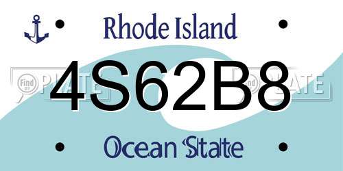 4S62B8 Rhode Island License Plate