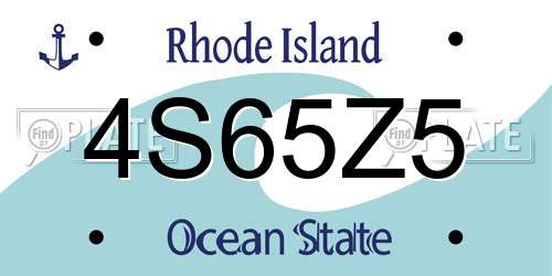 4S65Z5 Rhode Island License Plate