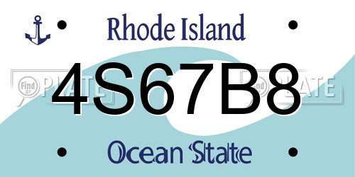 4S67B8 Rhode Island License Plate