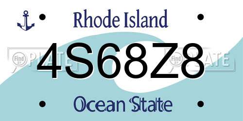4S68Z8 Rhode Island License Plate