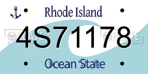 4S71178 Rhode Island License Plate
