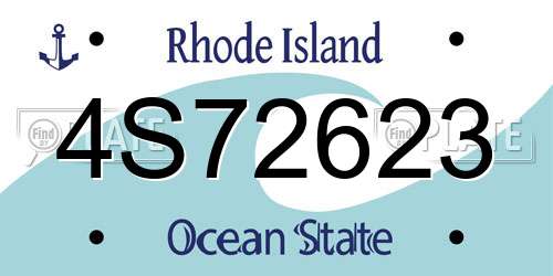 4S72623 Rhode Island License Plate