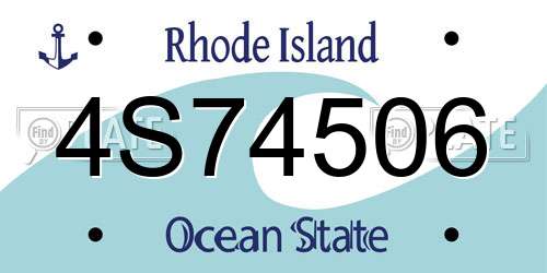 4S74506 Rhode Island License Plate