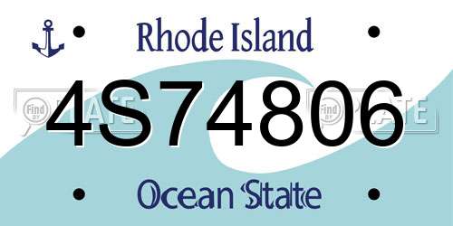 4S74806 Rhode Island License Plate