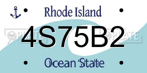4S75B2 Rhode Island License Plate