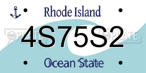 4S75S2 Rhode Island License Plate