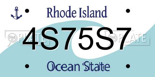 4S75S7 Rhode Island License Plate