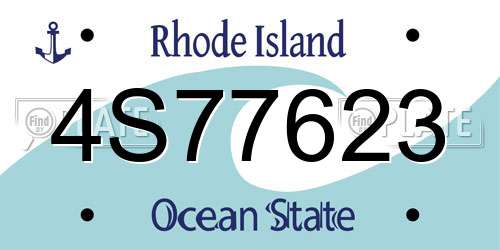 4S77623 Rhode Island License Plate