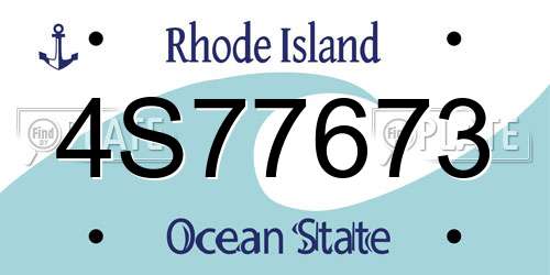 4S77673 Rhode Island License Plate