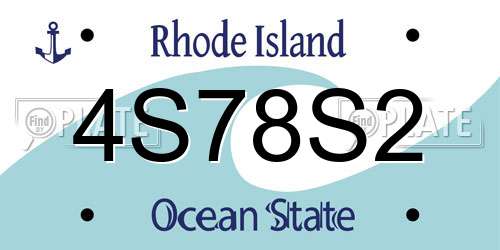 4S78S2 Rhode Island License Plate