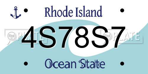 4S78S7 Rhode Island License Plate