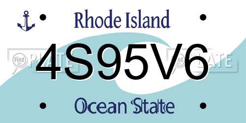 4S95V6 Rhode Island License Plate