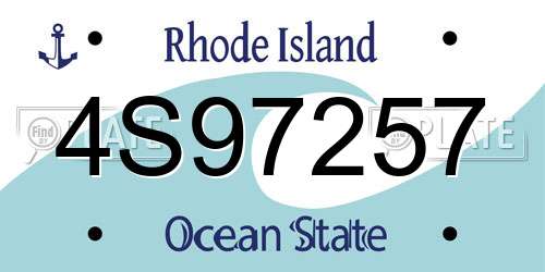 4S97257 Rhode Island License Plate