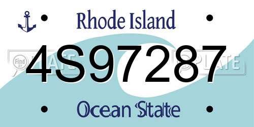 4S97287 Rhode Island License Plate
