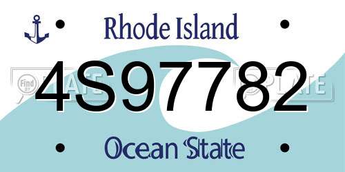 4S97782 Rhode Island License Plate