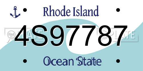 4S97787 Rhode Island License Plate