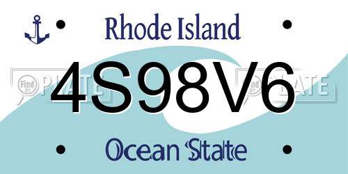 4S98V6 Rhode Island License Plate