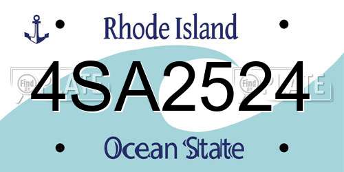 4SA2524 Rhode Island License Plate