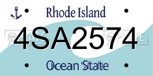 4SA2574 Rhode Island License Plate