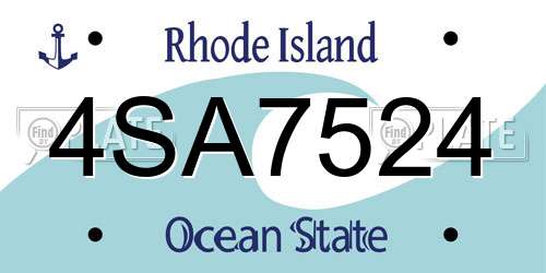 4SA7524 Rhode Island License Plate