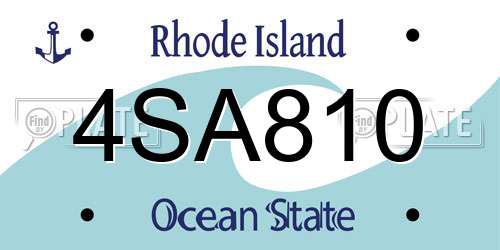 4SA810 Rhode Island License Plate