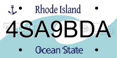 4SA9BDA Rhode Island License Plate
