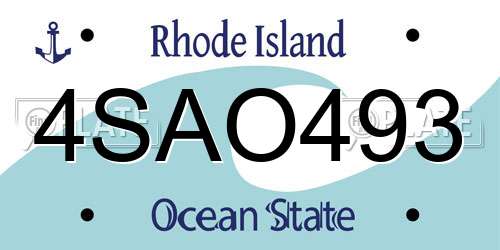 4SAO493 Rhode Island License Plate