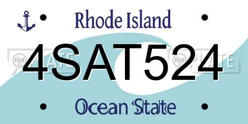 4SAT524 Rhode Island License Plate