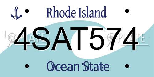 4SAT574 Rhode Island License Plate
